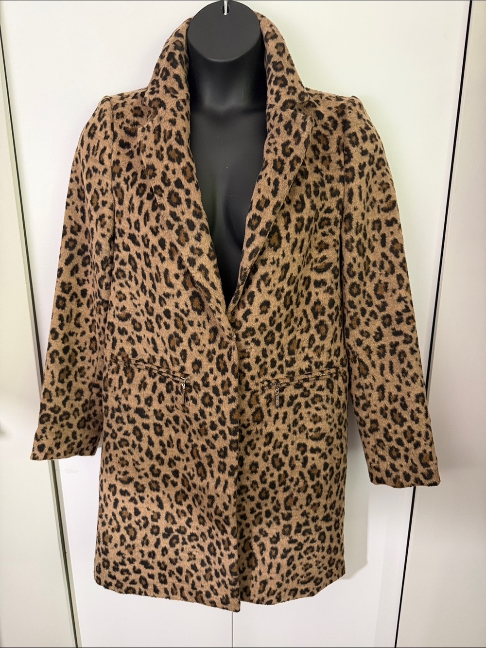 Forever 21 Leopard Print Pea Coat - Brown & Black